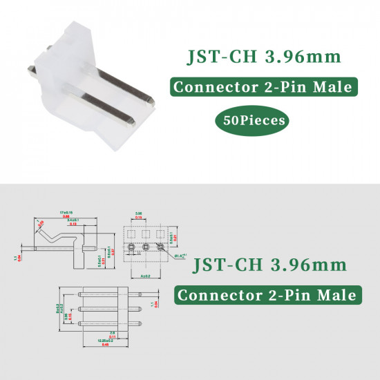 JST CH 3.96 mm 2-Pin Connector Kit JST CH 3.96 mm 2-Pin Connector Kit
