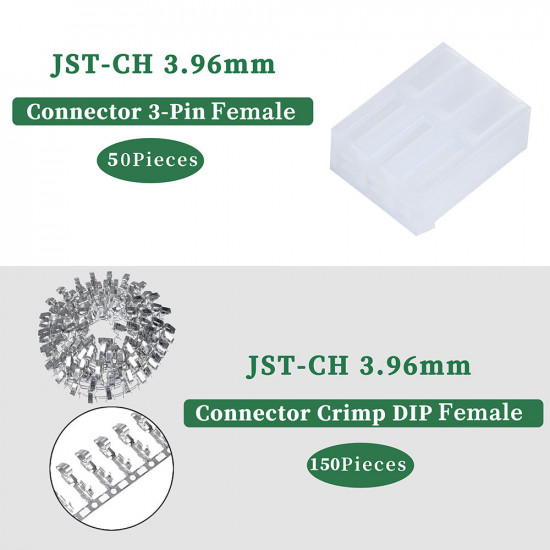 JST CH 3.96 mm 3-Pin Connector Kit JST CH 3.96 mm 3-Pin Connector Kit