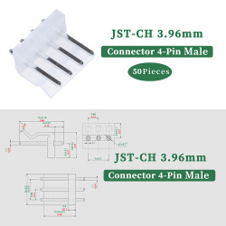 JST CH 3.96 mm 4-Pin Connector Kit