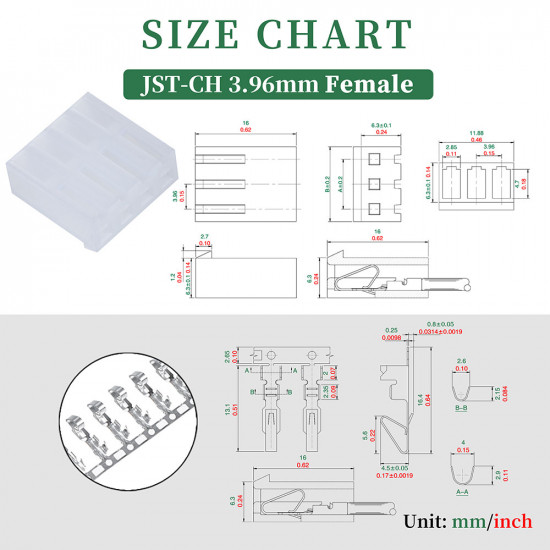 JST CH 3.96 mm 4-Pin Connector Kit JST CH 3.96 mm 4-Pin Connector Kit