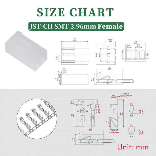 JST CH SMT 3.96 mm 2-Pin Connector Kit