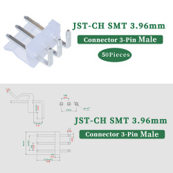 JST CH SMT 3.96 mm 3-Pin Connector Kit