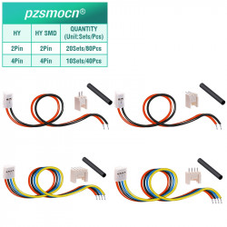 JST 2.0 mm HY 2-Pin Connector 22AWG 20cm Silicone Cable (20 Sets / 80 Pcs)
