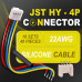 JST 2.0 mm HY 4-Pin Connector 22AWG 20cm Silicone Cable (10 Sets / 40 Pcs)