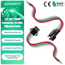 JST SM 2.5 mm 2 Pin Female Sockets 20AWG 20cm Silicone Cable (20 Pieces)