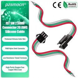 JST SM 2.5 mm 2 Pin Female Sockets 20AWG 20cm Silicone Cable (20 Pieces)
