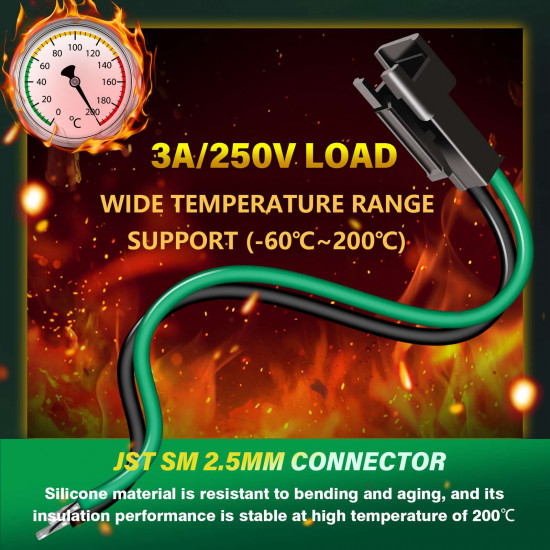 JST SM 2.5 mm 2 Pin Female Sockets 20AWG 20cm Silicone Cable (20 Pieces)