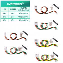 JST 3.96 mm VH 2-Pin Connector 22AWG 20cm Silicone Cable (20 Sets / 80 Pcs)
