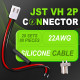 JST 3.96 mm VH 2-Pin Connector 22AWG 20cm Silicone Cable (20 Sets / 80 Pcs)