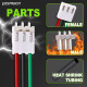 JST 3.96 mm VH 3-Pin Connector 22AWG 20cm Silicone Cable (15 Sets / 60 Pcs)