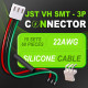 JST 3.96 mm VH SMD 3-Pin Connector 22AWG 20cm Silicone Cable (15 Sets / 60 Pcs)