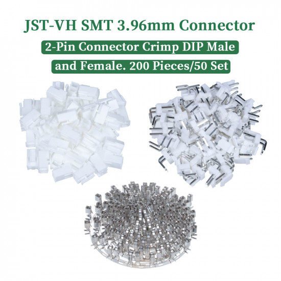JST VH SMT 3.96 mm 2-Pin Connector Kit JST VH SMT 3.96 mm 2-Pin Connector Kit