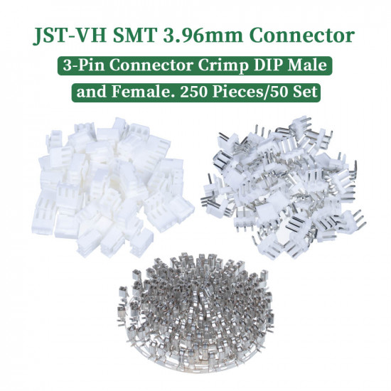 JST VH SMT 3.96 mm 3-Pin Connector Kit JST VH SMT 3.96 mm 3-Pin Connector Kit