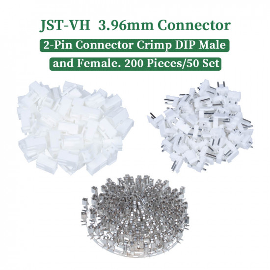 JST VH 3.96 mm 2-Pin Connector Kit JST VH 3.96 mm 2-Pin Connector Kit