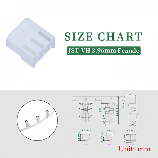 JST VH 3.96 mm 3-Pin Connector Kit