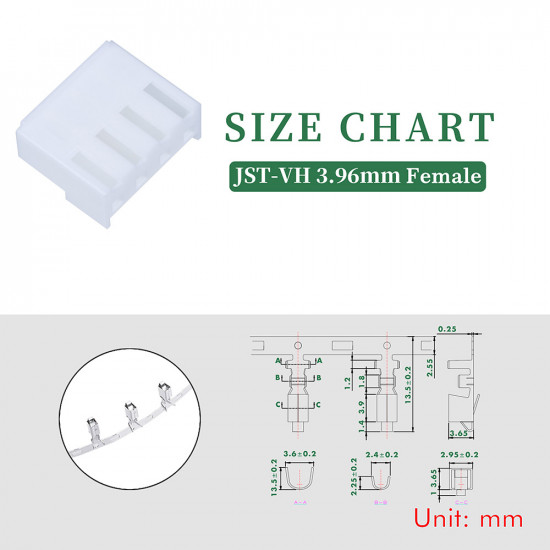 JST VH 3.96 mm 4-Pin Connector Kit