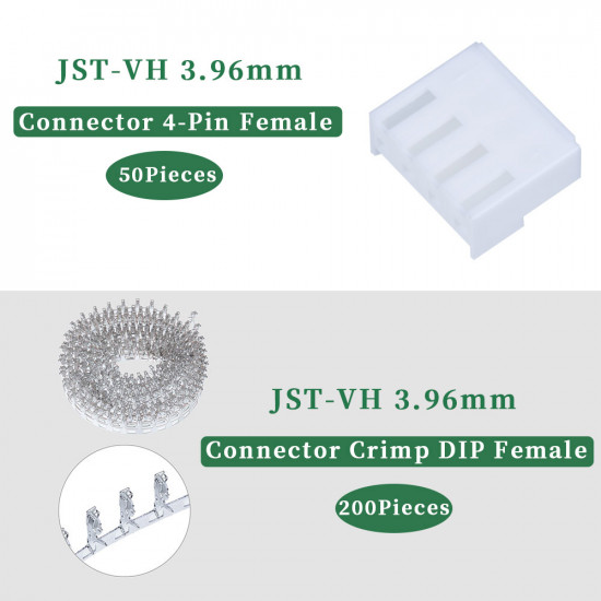 JST VH 3.96 mm 4-Pin Connector Kit