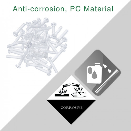 M2.5 * 12 mm PC Clear Acrylic Screw and Nut Kit M2.5 * 12 mm PC Clear Acrylic Screw and Nut Kit