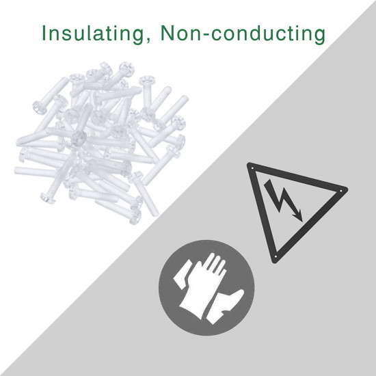 M2.5 * 12 mm PC Clear Acrylic Screw and Nut Kit M2.5 * 12 mm PC Clear Acrylic Screw and Nut Kit