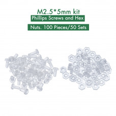 M2.5 * 5 mm PC Clear Acrylic Screw and Nut Kit