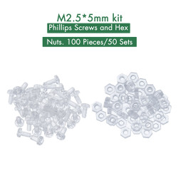M2.5 * 5 mm PC Clear Acrylic Screw and Nut Kit