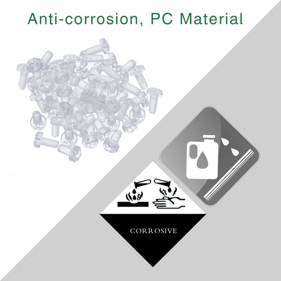 M2.5 * 5 mm PC Clear Acrylic Screw and Nut Kit M2.5 * 5 mm PC Clear Acrylic Screw and Nut Kit