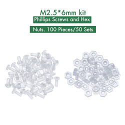M2.5 * 6 mm PC Clear Acrylic Screw and Nut Kit