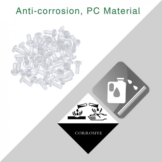 M2.5 * 6 mm PC Clear Acrylic Screw and Nut Kit M2.5 * 6 mm PC Clear Acrylic Screw and Nut Kit