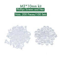 M3 * 10 mm PC Clear Acrylic Screw and Nut Kit