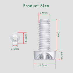 M3 * 10 mm PC Clear Acrylic Screw and Nut Kit