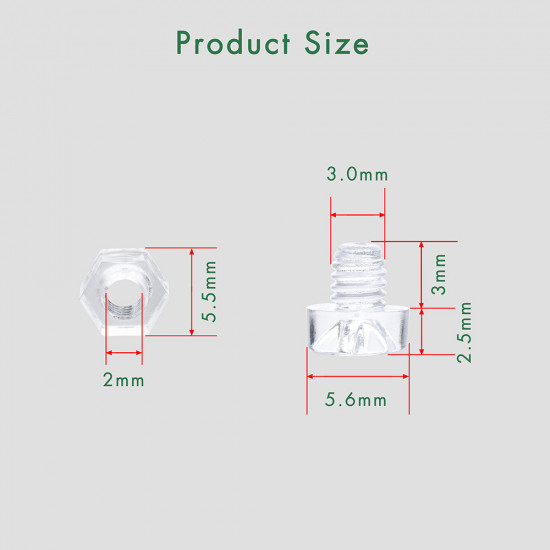 M3 * 3 mm PC Clear Acrylic Screw and Nut Kit