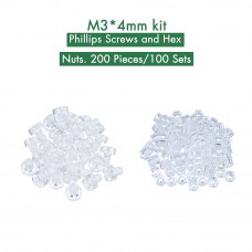 M3 * 4 mm PC Clear Acrylic Screw and Nut Kit M3 * 4 mm PC Clear Acrylic Screw and Nut Kit