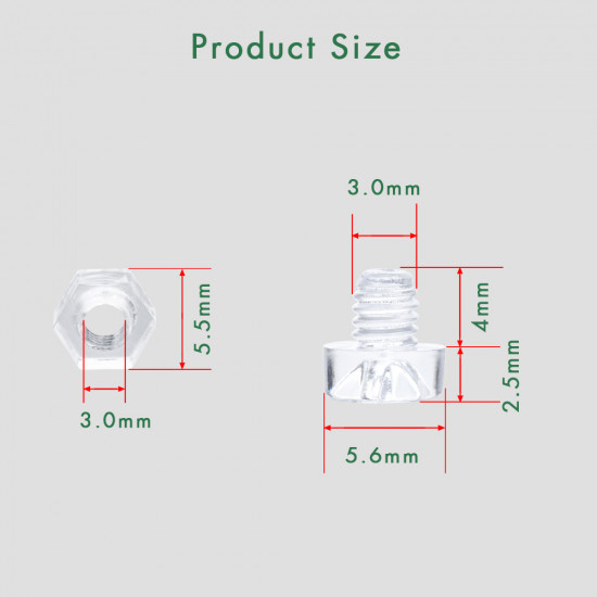 M3 * 4 mm PC Clear Acrylic Screw and Nut Kit M3 * 4 mm PC Clear Acrylic Screw and Nut Kit