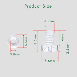 M3 * 6 mm PC Clear Acrylic Screw and Nut Kit
