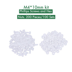 M4 * 10 mm PC Clear Acrylic Screw and Nut Kit