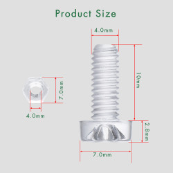 M4 * 10 mm PC Clear Acrylic Screw and Nut Kit
