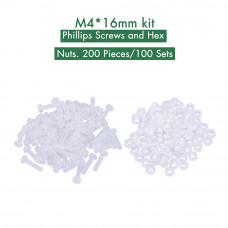 M4 * 16 mm PC Clear Acrylic Screw and Nut Kit M4 * 16 mm PC Clear Acrylic Screw and Nut Kit