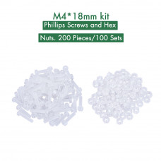 M4 * 18 mm PC Clear Acrylic Screw and Nut Kit M4 * 18 mm PC Clear Acrylic Screw and Nut Kit