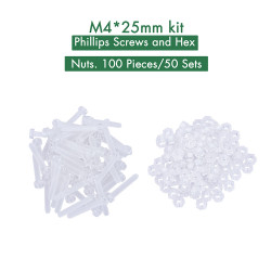 M4 * 25 mm PC Clear Acrylic Screw and Nut Kit