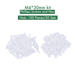 M4 * 30 mm PC Clear Acrylic Screw and Nut Kit