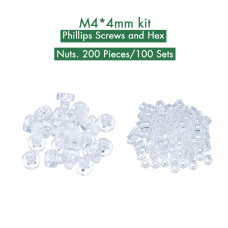 M4 * 4 mm PC Clear Acrylic Screw and Nut Kit M4 * 4 mm PC Clear Acrylic Screw and Nut Kit