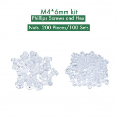 M4 * 6 mm PC Clear Acrylic Screw and Nut Kit M4 * 6 mm PC Clear Acrylic Screw and Nut Kit