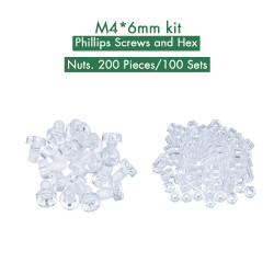 M4 * 6 mm PC Clear Acrylic Screw and Nut Kit