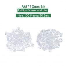 M5 * 10 mm PC Clear Acrylic Screw and Nut Kit M5 * 10 mm PC Clear Acrylic Screw and Nut Kit