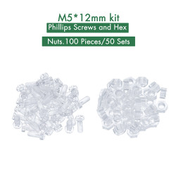 M5 * 12 mm PC Clear Acrylic Screw and Nut Kit