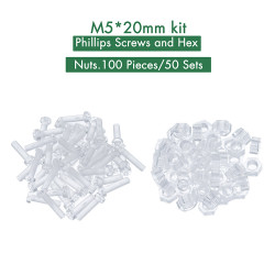 M5 * 20 mm PC Clear Acrylic Screw and Nut Kit