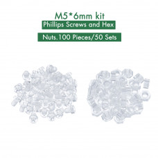 M5 * 6 mm PC Clear Acrylic Screw and Nut Kit M5 * 6 mm PC Clear Acrylic Screw and Nut Kit