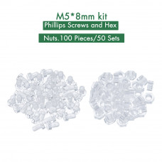 M5 * 8 mm PC Clear Acrylic Screw and Nut Kit M5 * 8 mm PC Clear Acrylic Screw and Nut Kit