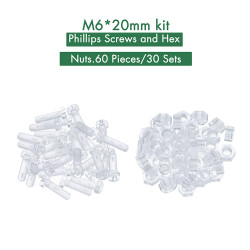 M6 * 20 mm PC Clear Acrylic Screw and Nut Kit
