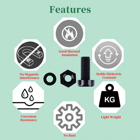 M2.5 * 6 mm Black Nylon Screws and Nuts Kit with Washers M2.5 * 6 mm Black Nylon Screws and Nuts Kit with Washers